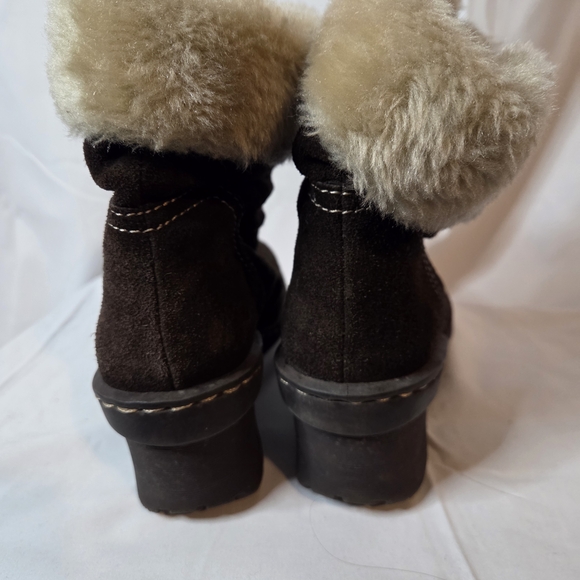 BareTraps Women's Dark Brown Leather Faux Fur Winter Boots Size 6 - Picture 5 of 8